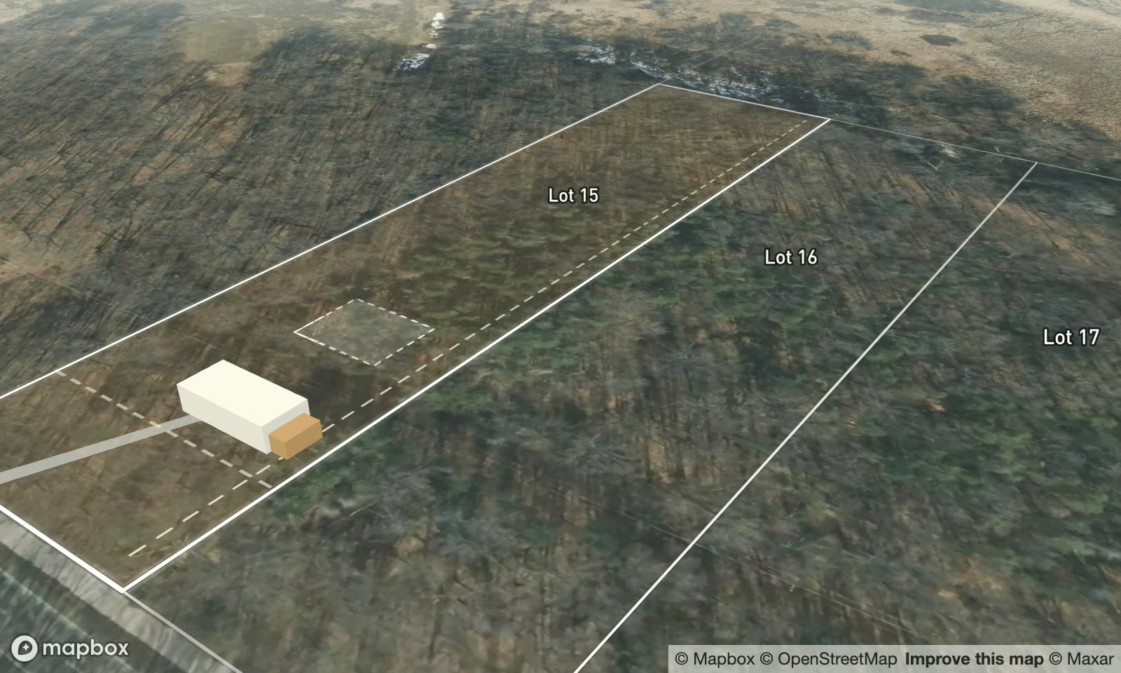 Lots 15 to 17 at Grand River Estates in daylight satellite
